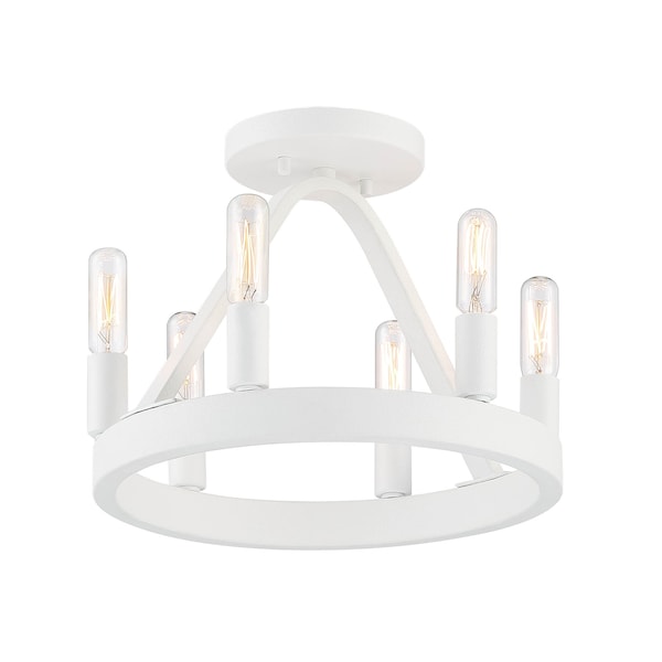 Designers Fountain Carousel 12in 6-Light Matte White Semi-Flush Mount D254C-SF-MW - main
